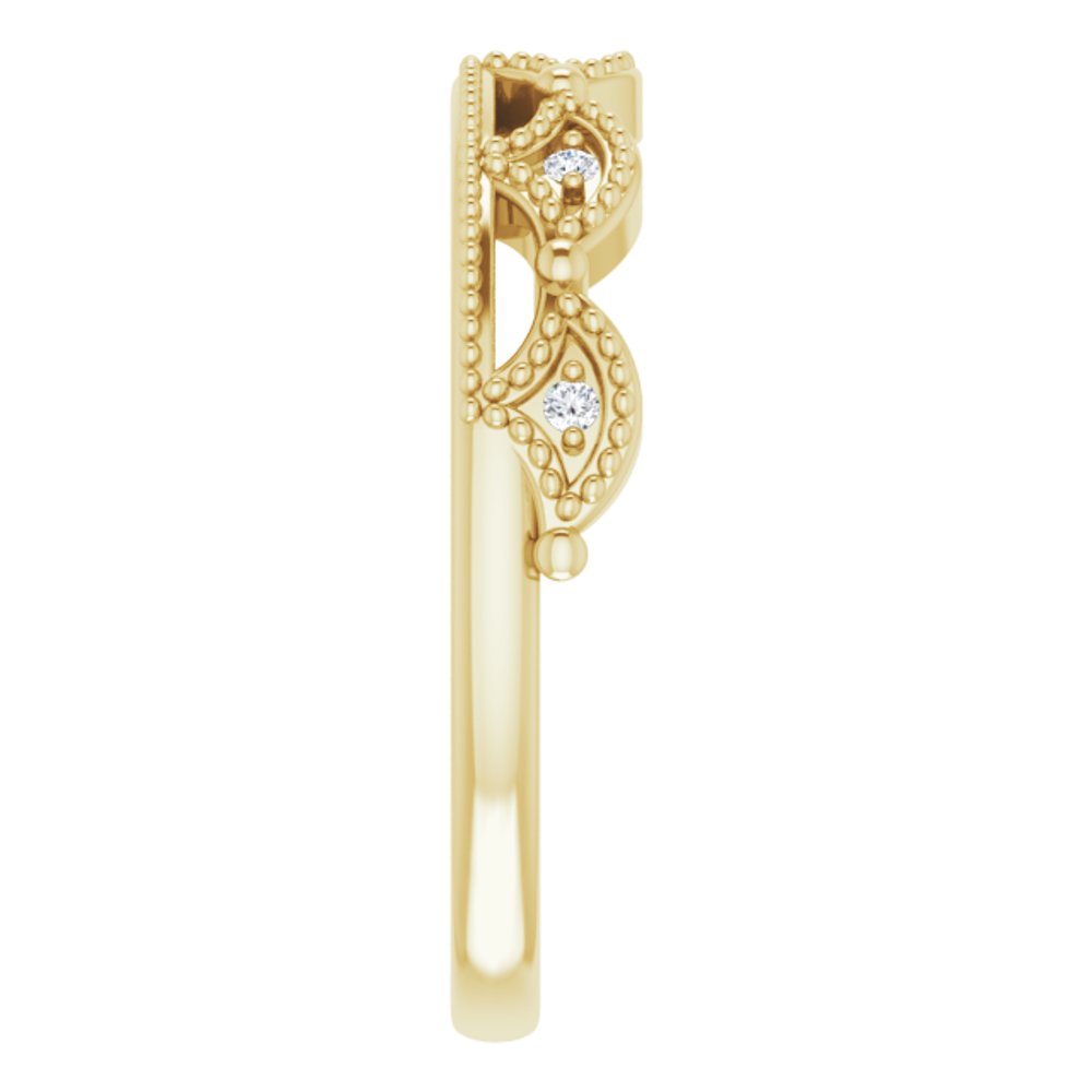 14K Yellow Gold .04 CTW Natural Diamond Crown Ring