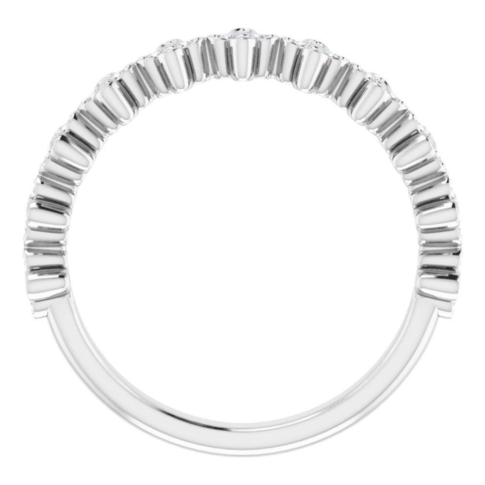 14K White 1/6 CTW Natural Diamond Stackable Clover Ring