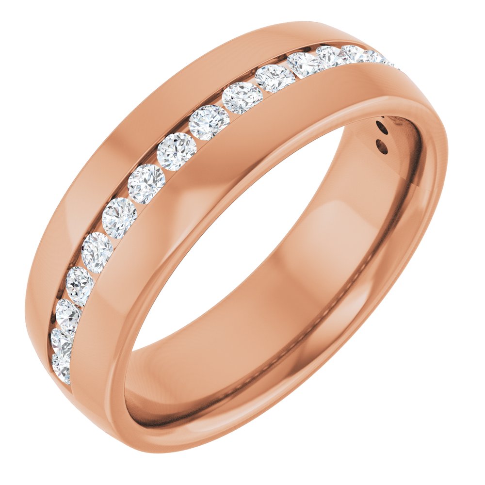 14K Rose Gold 3/8 CTW Natural Diamond Band