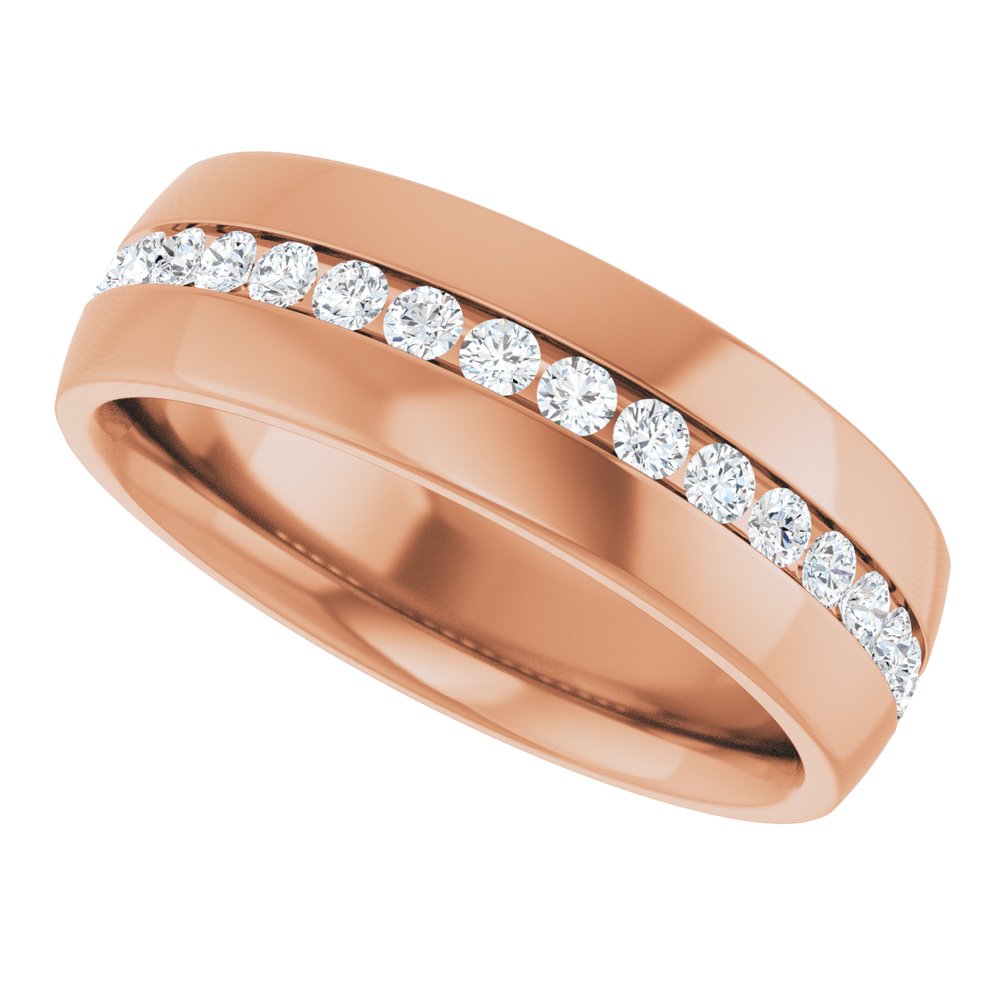 14K Rose Gold 3/8 CTW Natural Diamond Band