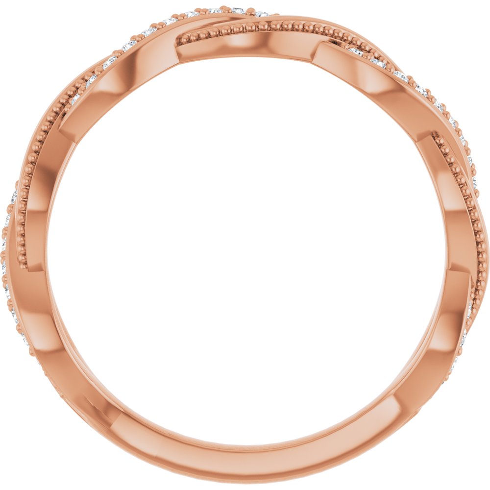 14K Rose 1/8 CTW Natural Diamond Anniversary Band