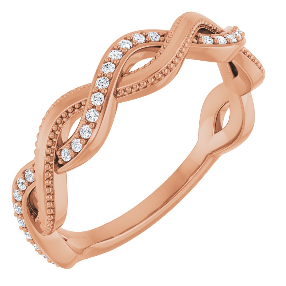 14K Rose 1/8 CTW Natural Diamond Anniversary Band