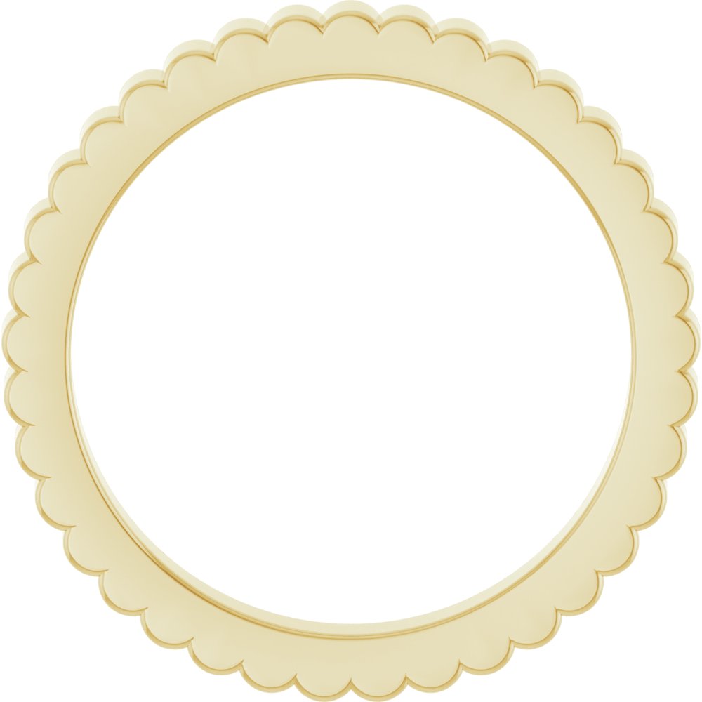 14K Yellow Gold 2 mm Grooved Half Round Band Size 5