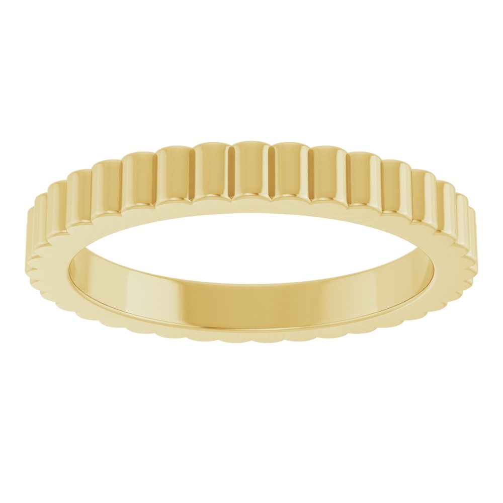 14K Yellow Gold 2 mm Grooved Half Round Band Size 5
