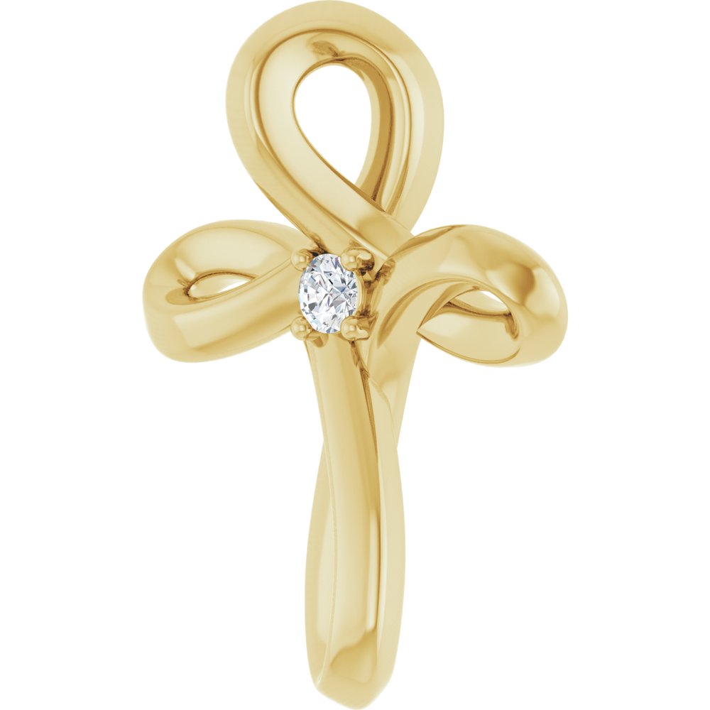14K Yellow Gold .015 CTW Natural Diamond Cross Pendant