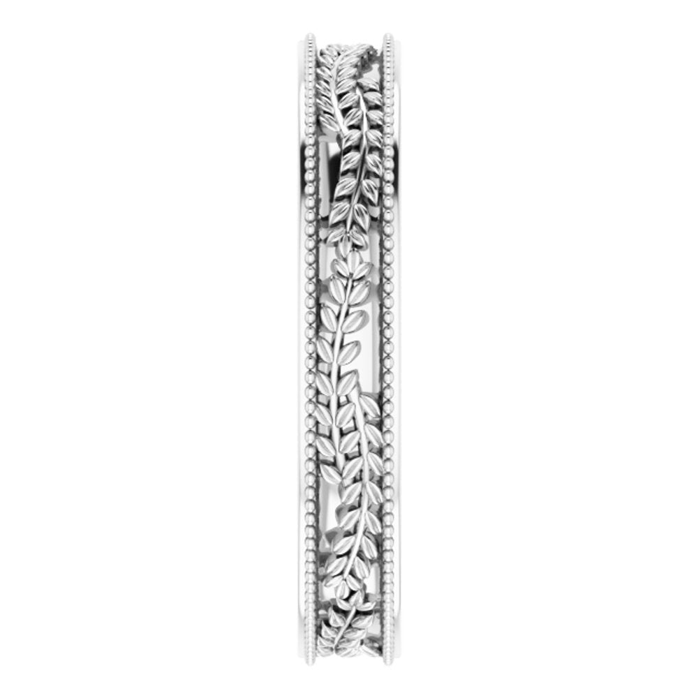 Platinum 3.65 mm Floral Band