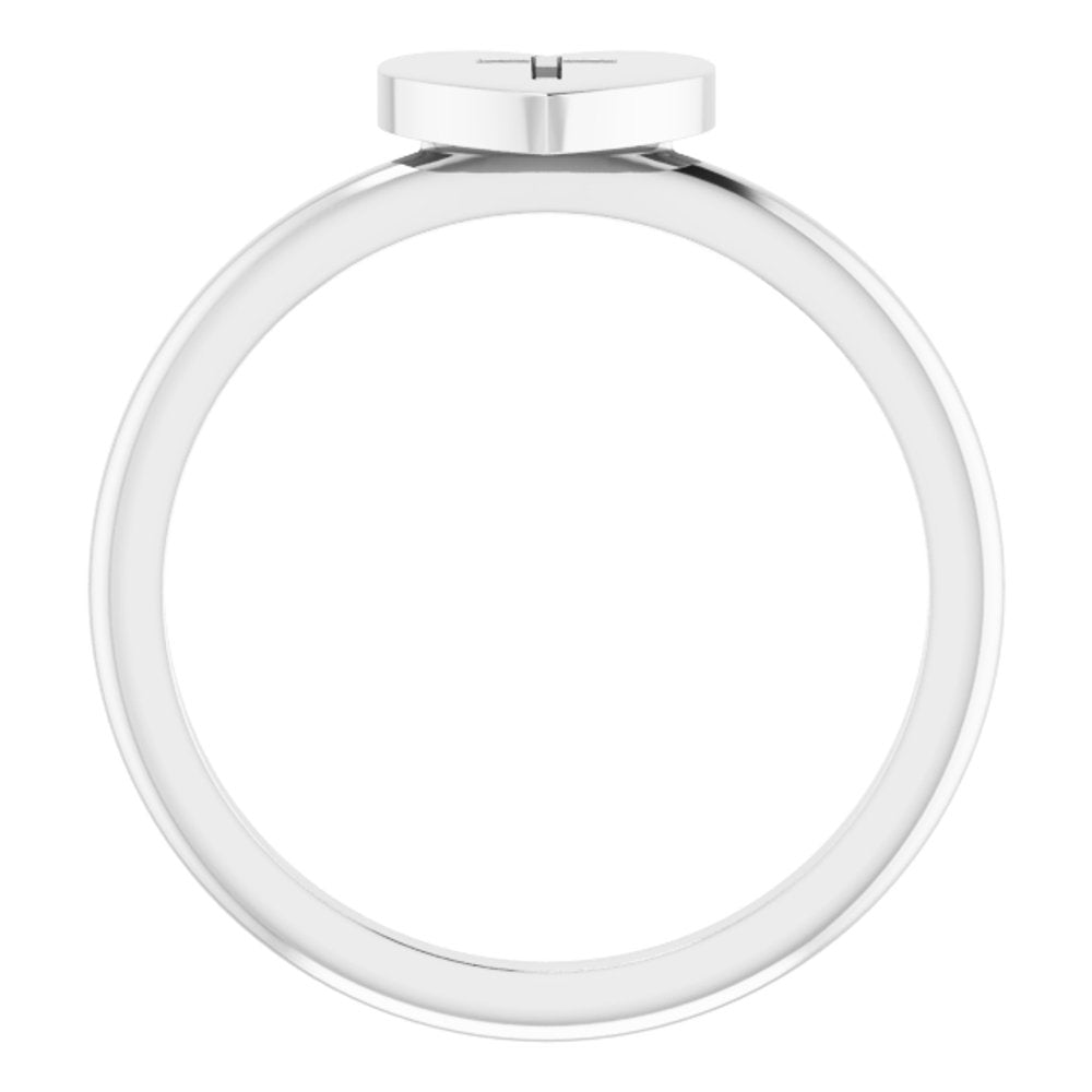 Sterling Silver Heart with Cross Ring