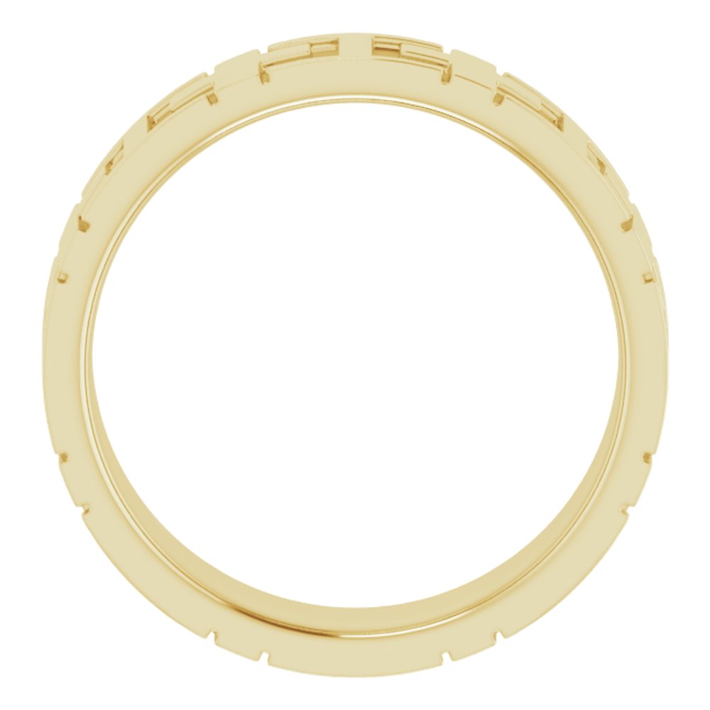 14K Yellow Gold Cross Comfort-Fit Flat Band Size 9.5