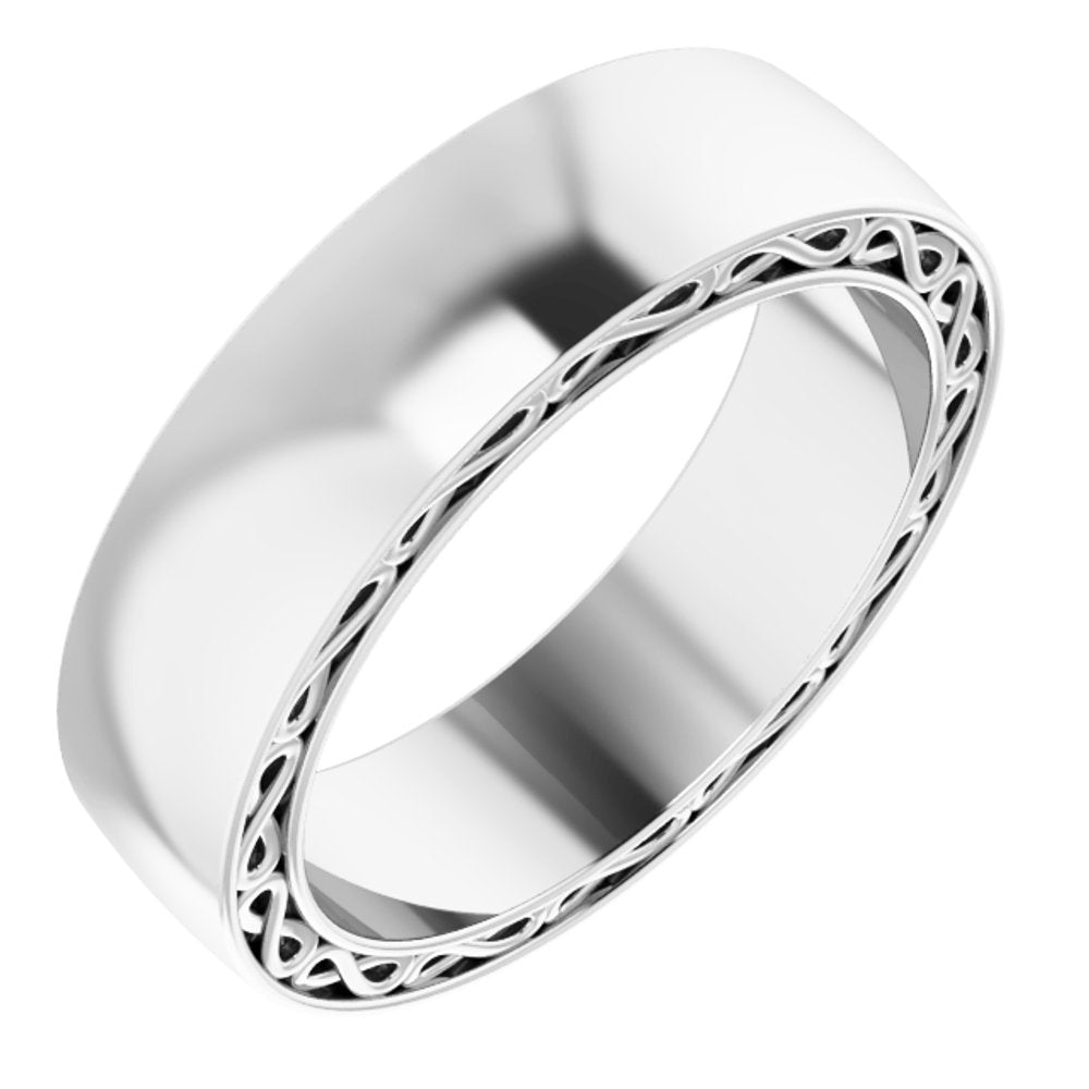 14K White Gold 6 mm Infinity-Inspired Half Round Band Size 9