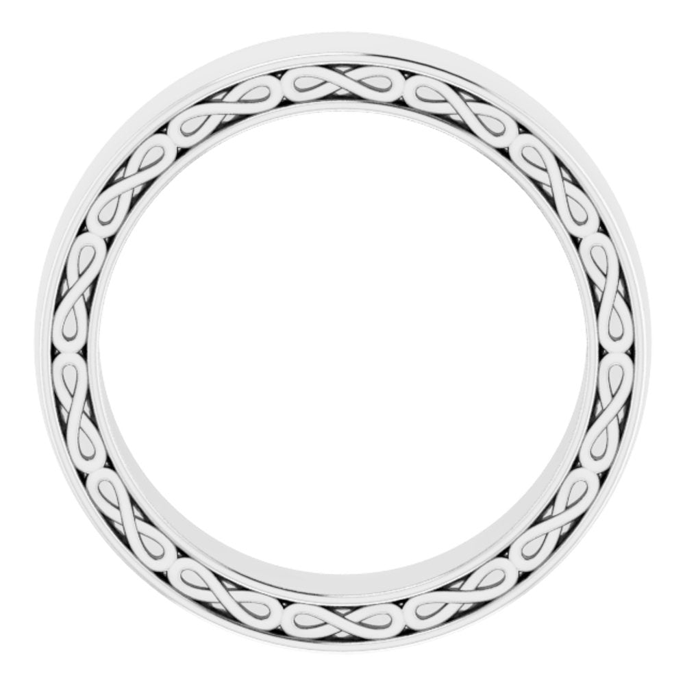 14K White Gold 6 mm Infinity-Inspired Half Round Band Size 9