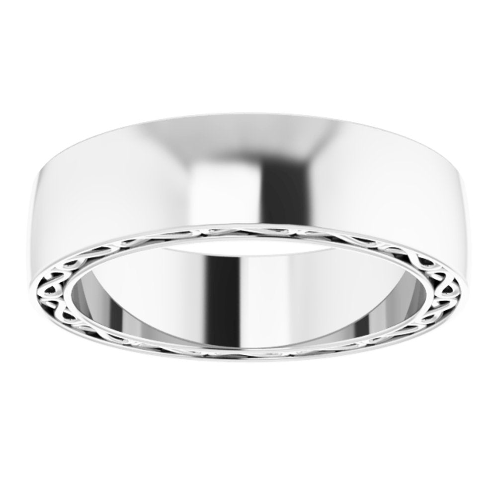 14K White Gold 6 mm Infinity-Inspired Half Round Band Size 9