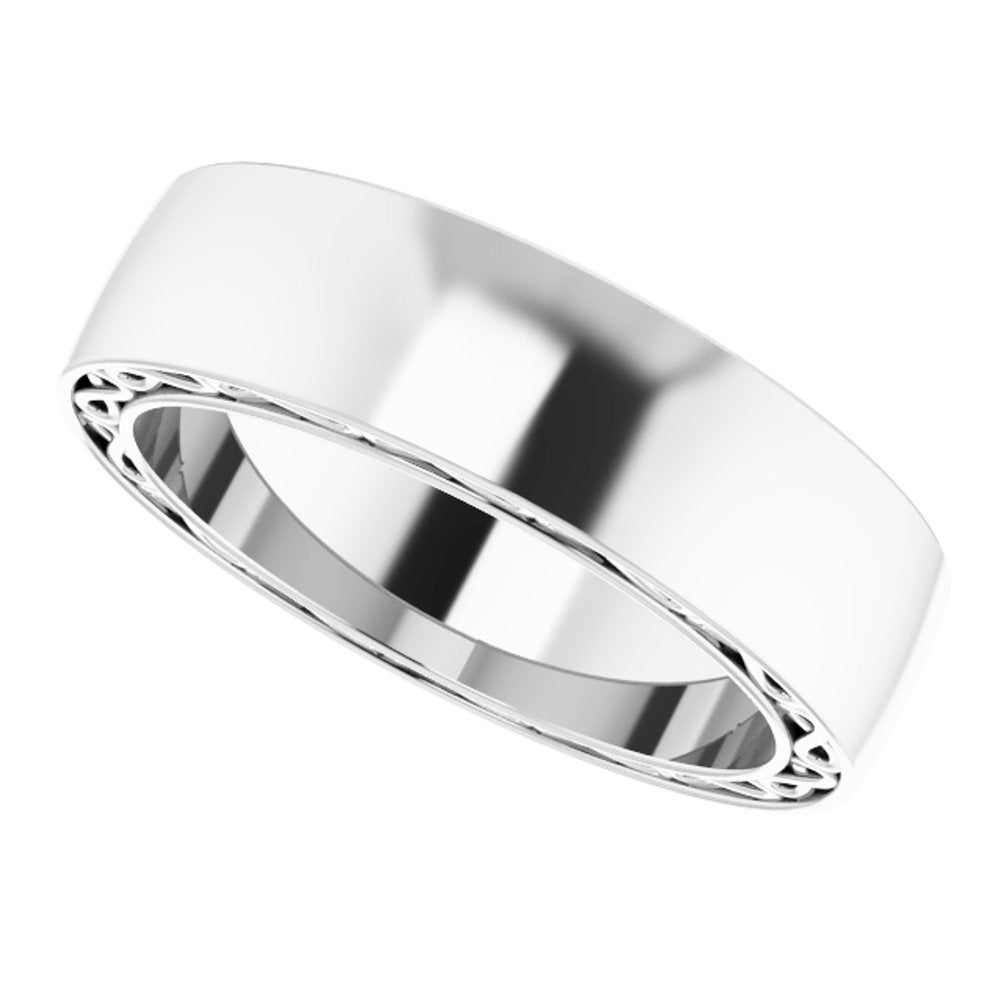 14K White Gold 6 mm Infinity-Inspired Half Round Band Size 9