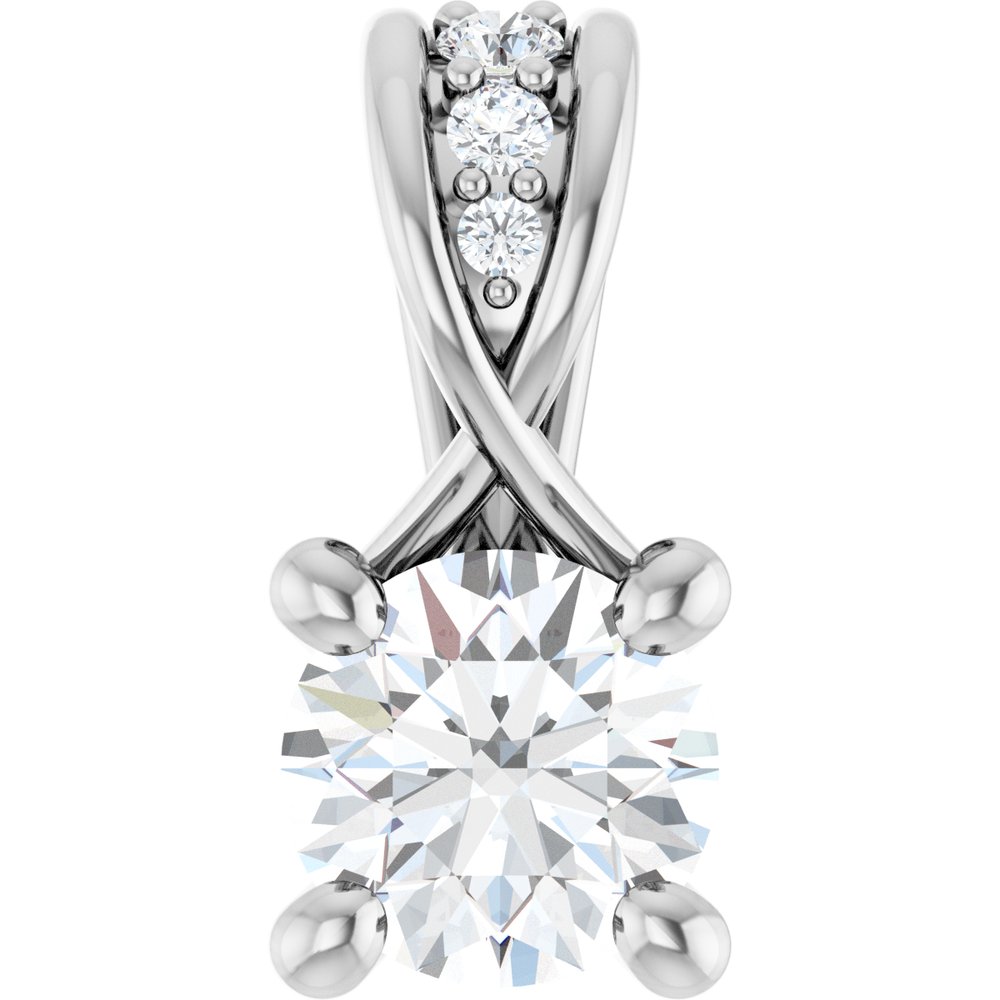 14K White 1/4 CTW Lab-Grown Diamond Pendant