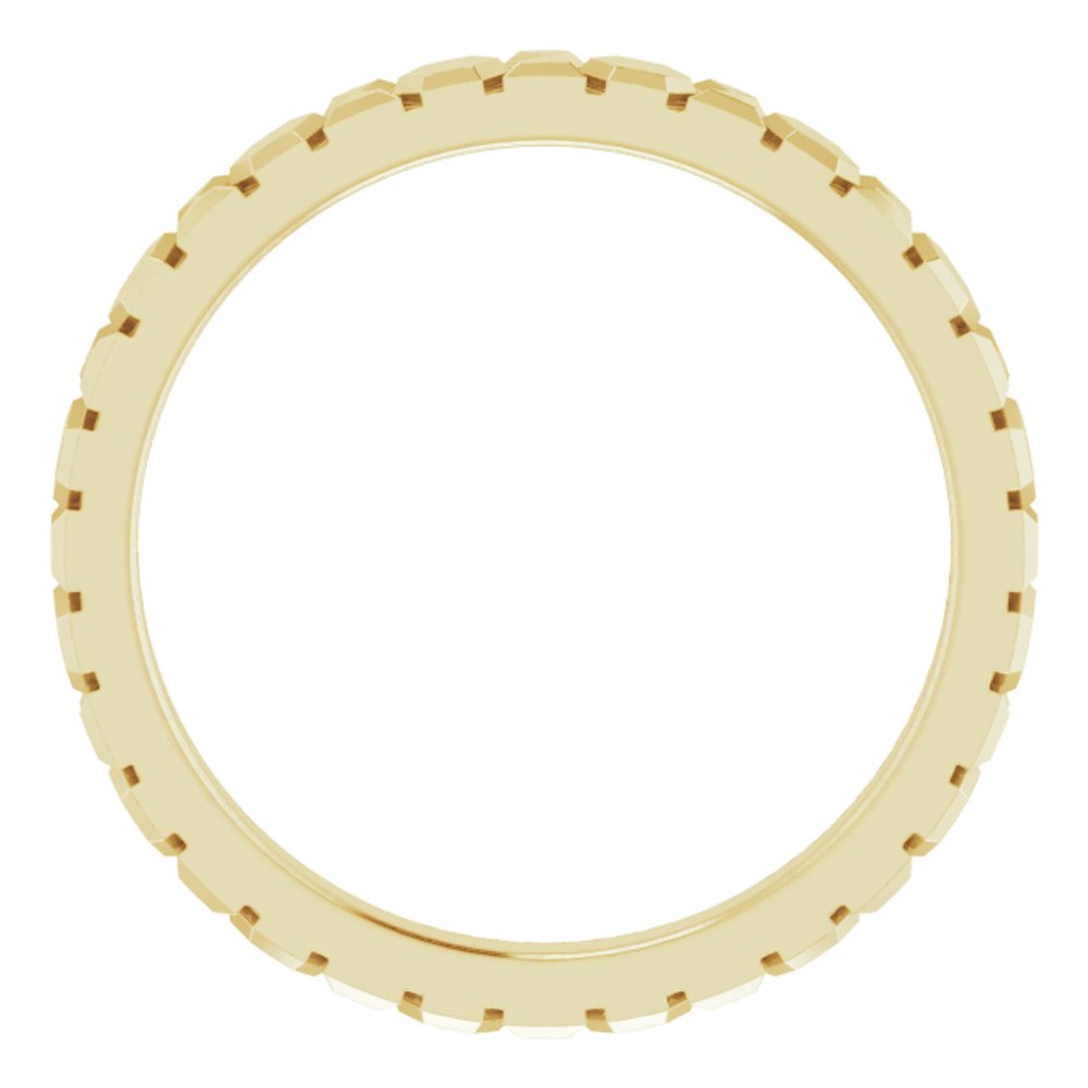 14K Yellow Gold 2 mm Geometric Band Size 6