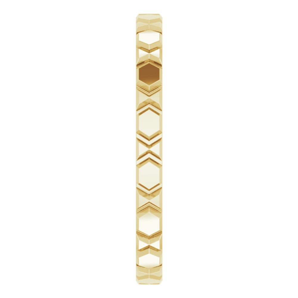 14K Yellow Gold 2 mm Geometric Band Size 6
