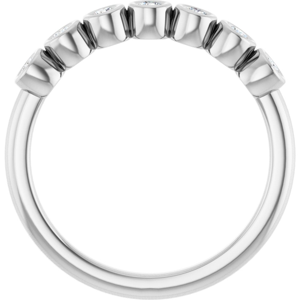 14K White 2 mm Round 1/5 CTW Natural Diamond Anniversary Band
