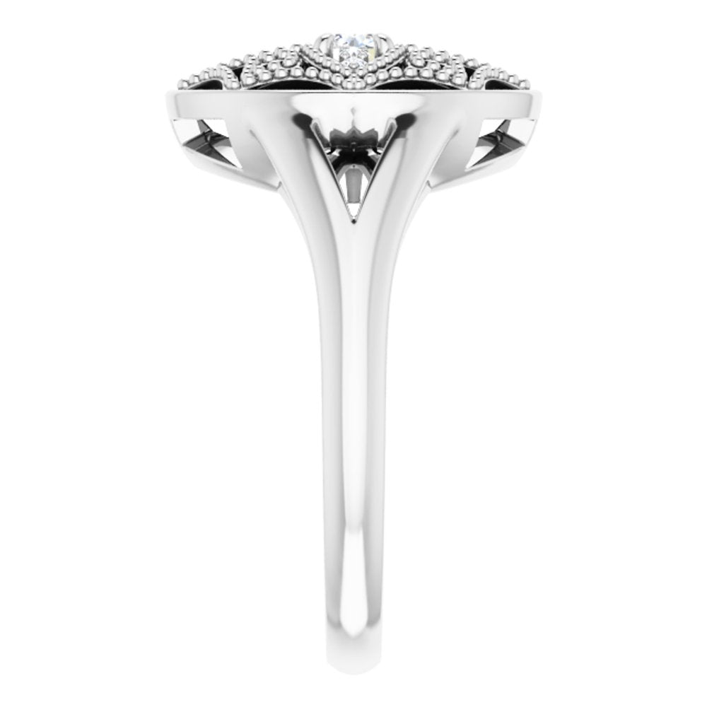 14K White Gold 1/6 CTW Natural Diamond Vintage-Inspired Ring