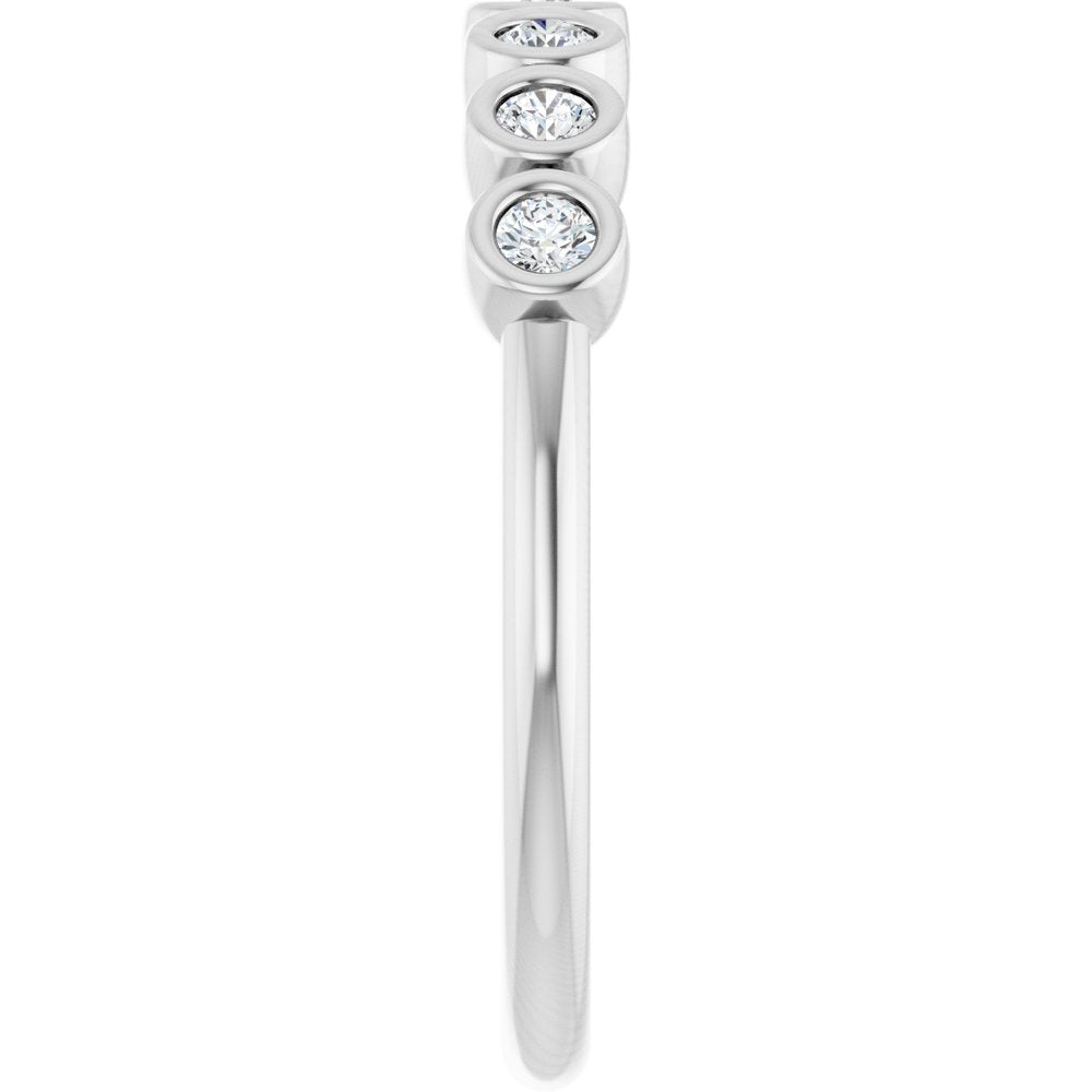 14K White 2 mm Round 1/5 CTW Natural Diamond Anniversary Band