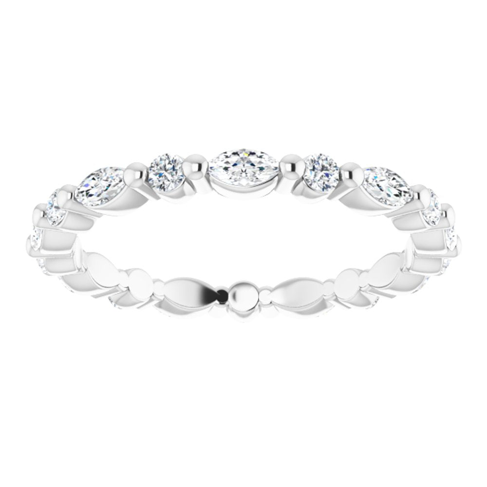 Platinum 5/8 CTW Natural Diamond Eternity Band Size 5.5