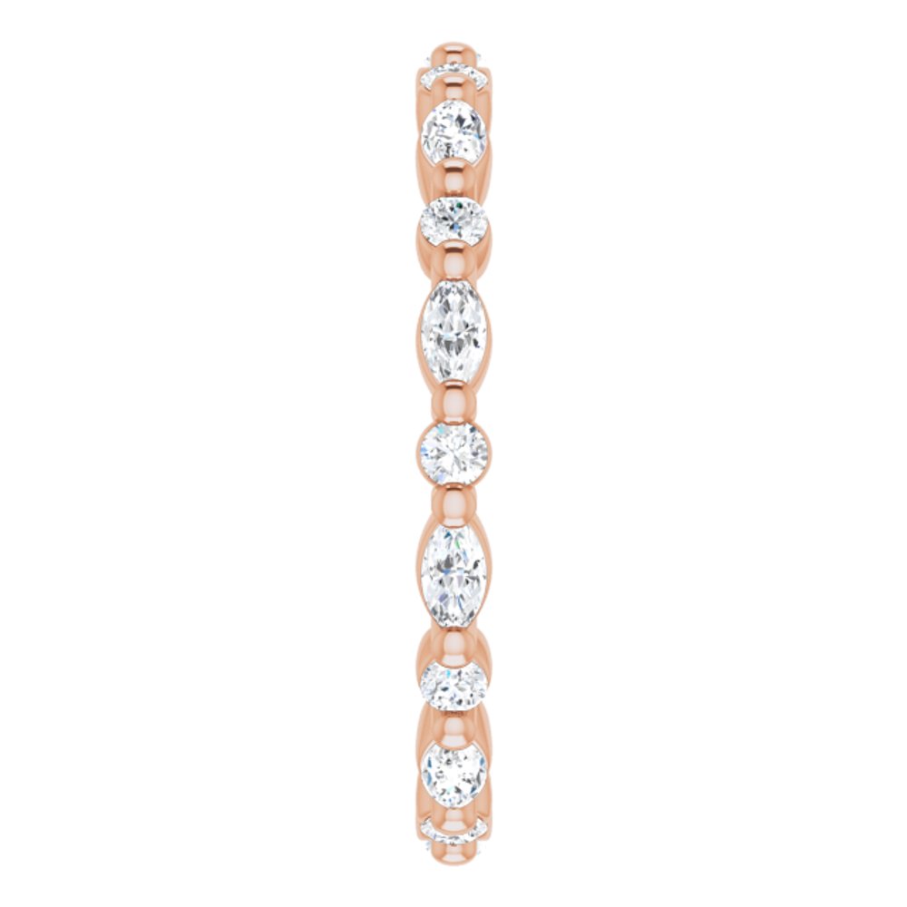 14K Rose Gold 3/4 CTW Natural Diamond Eternity Band Size 6.5
