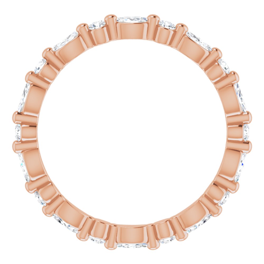 14K Rose Gold 3/4 CTW Natural Diamond Eternity Band Size 6.5