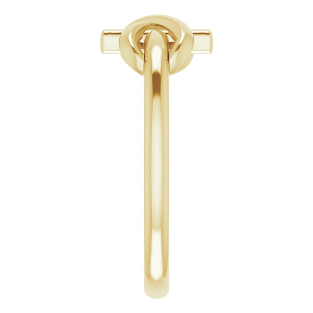 14K Yellow Infinity-Inspired Cross Ring