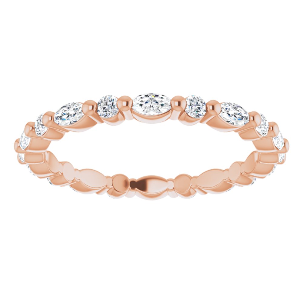 14K Rose Gold 3/4 CTW Natural Diamond Eternity Band Size 6.5