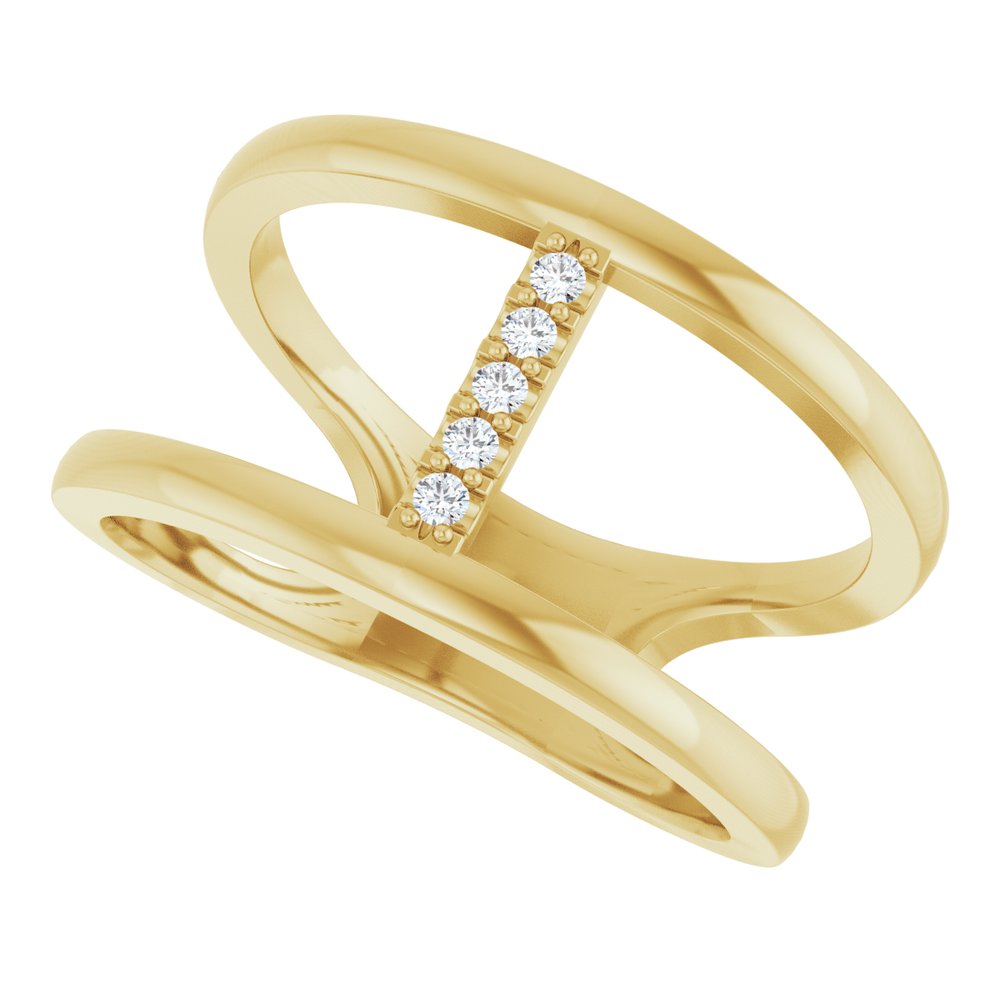14K Yellow Gold .04 CTW Natural Diamond Negative Space Ring