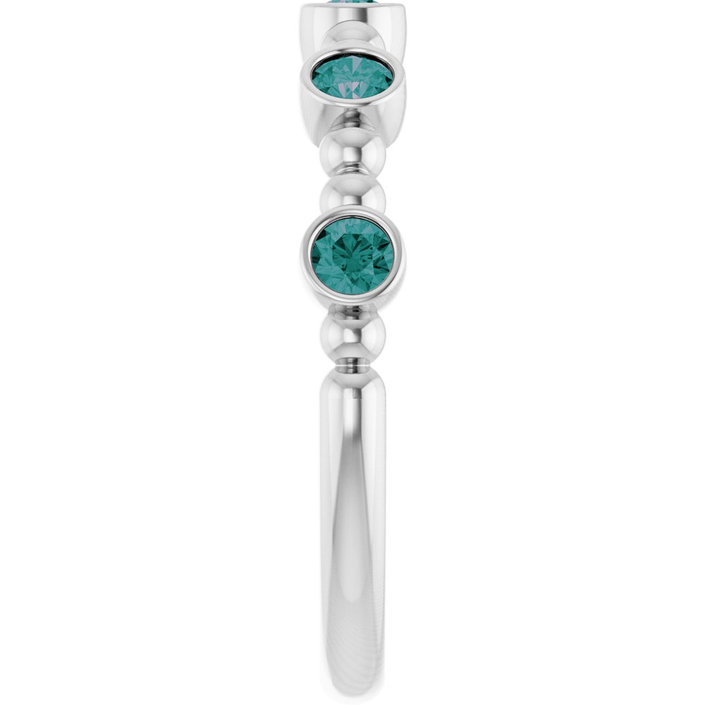 14K White Gold Natural Alexandrite Stackable Ring