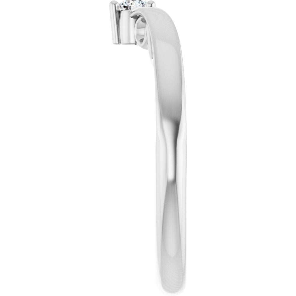 14K White .06 CTW Natural Diamond Contour Band