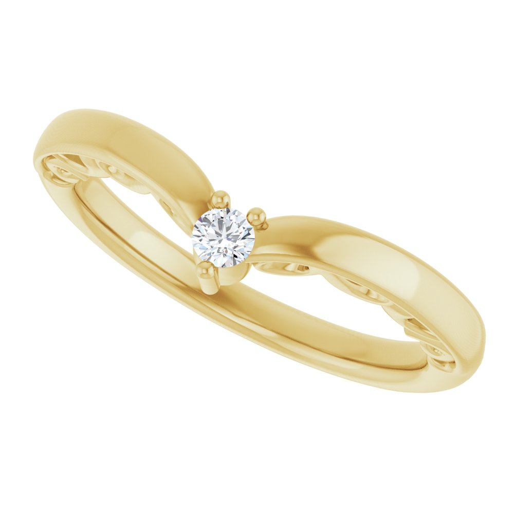 14K Yellow .06 CTW Natural Diamond Contour Band
