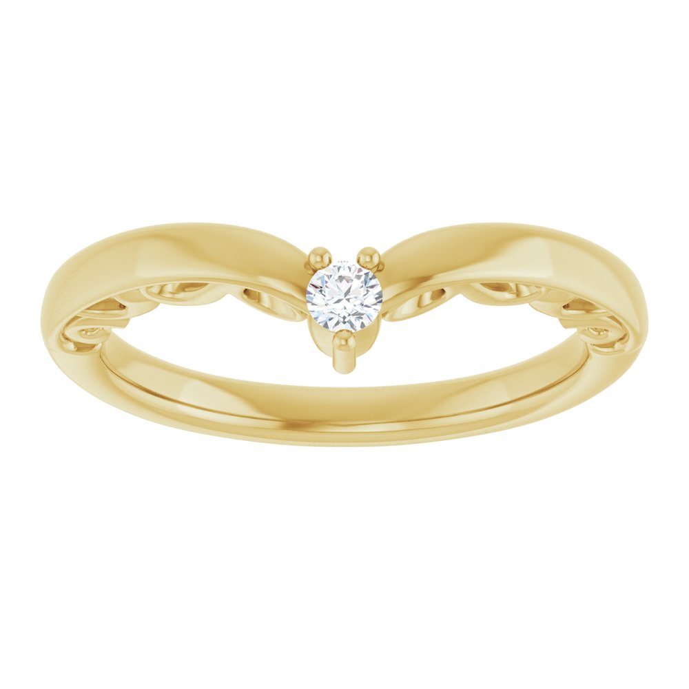 14K Yellow .06 CTW Natural Diamond Contour Band
