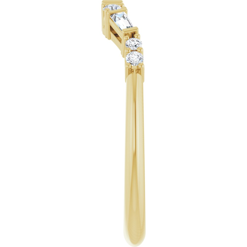 14K Yellow Gold 1/5 CTW Natural Diamond Contour Band