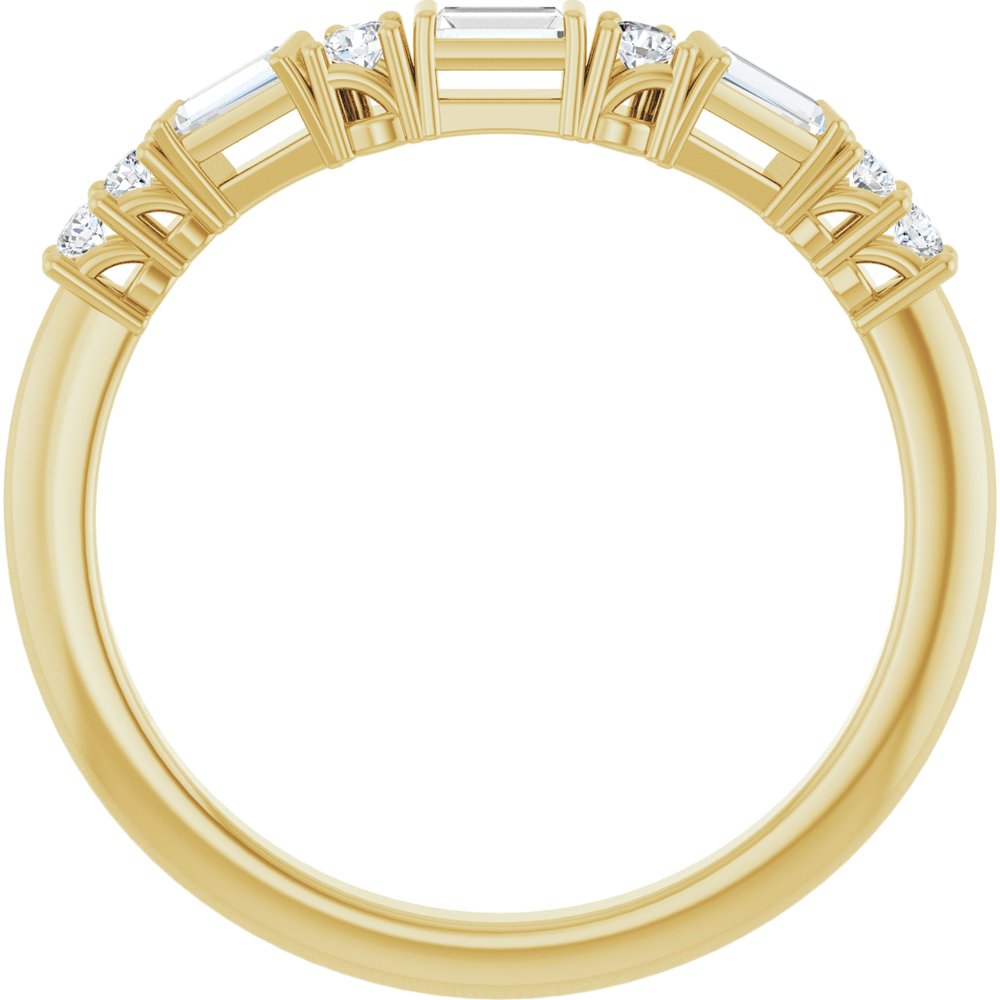 14K Yellow Gold 1/5 CTW Natural Diamond Contour Band