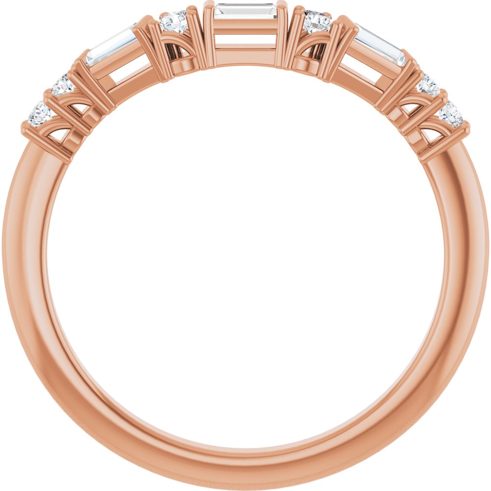 14K Rose 1/5 CTW Natural Diamond Contour Band
