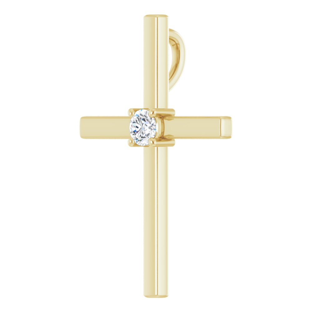 14K Yellow Gold .15 CT Natural Diamond Pendant