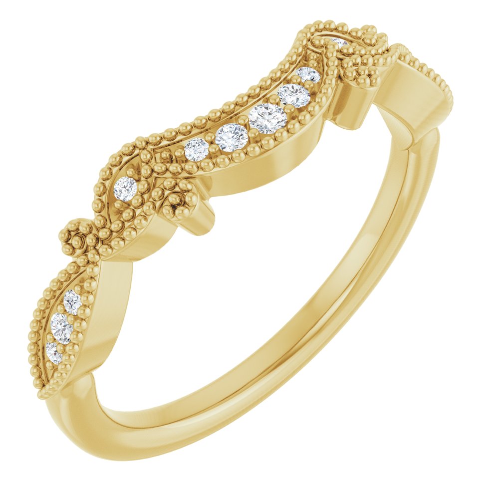 14K Yellow .08 CTW Natural Diamond Contour Band