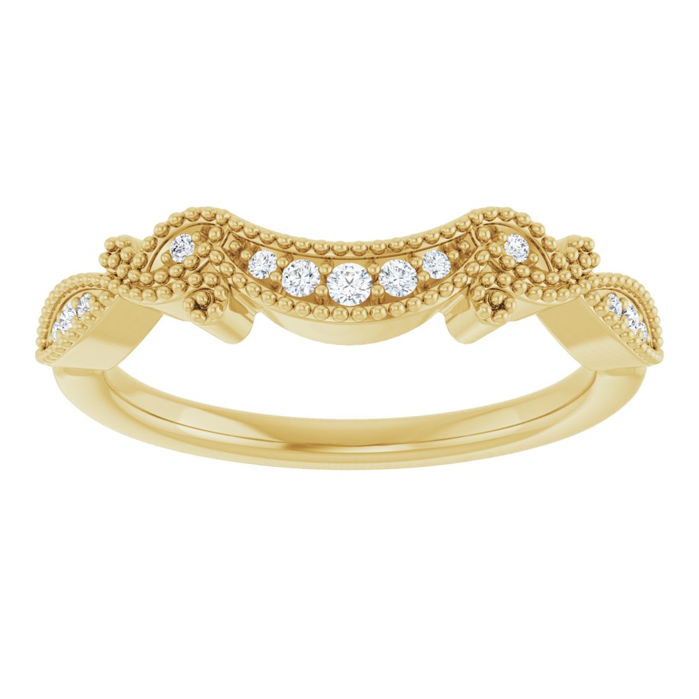 14K Yellow .08 CTW Natural Diamond Contour Band