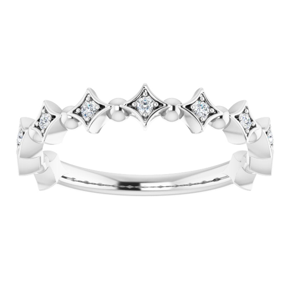 14K White Gold 1/10 CTW Natural Diamond Stackable Ring