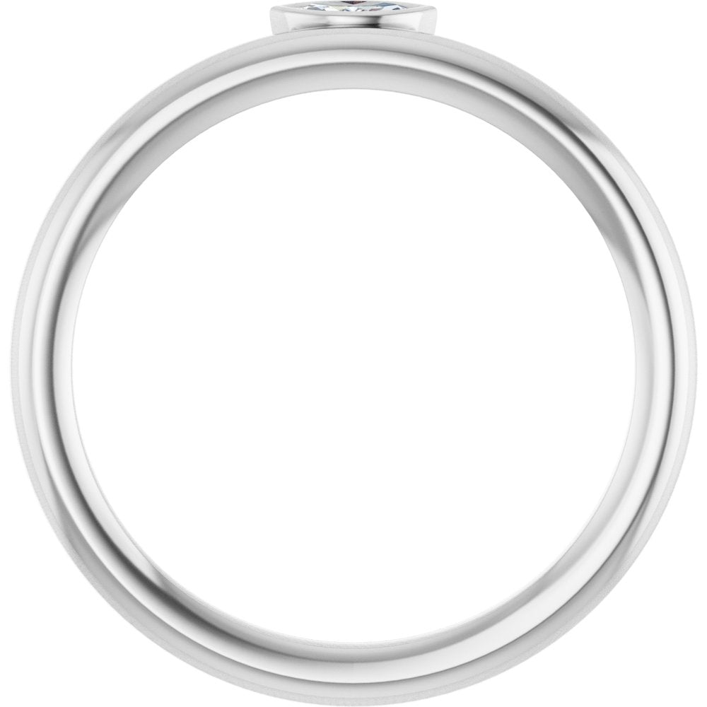 14K White Gold .07 CT Natural Diamond Stackable Ring