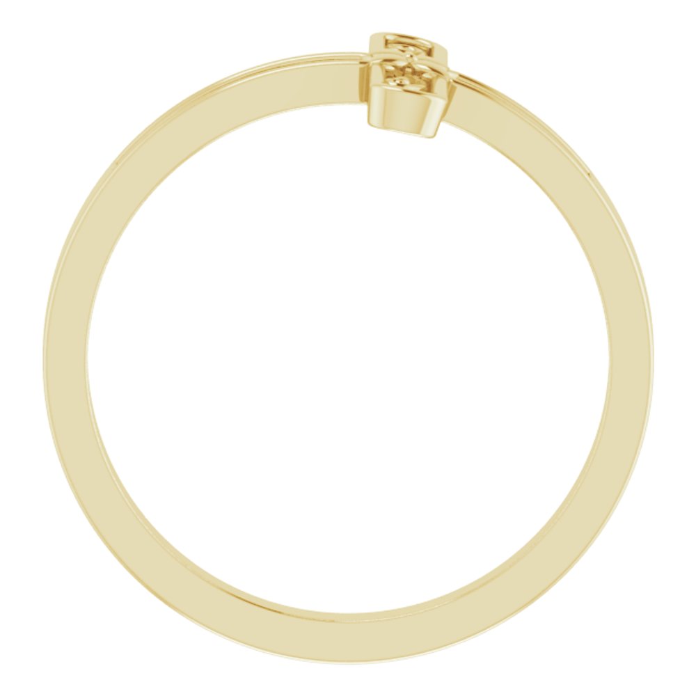 14K Yellow Sideways Cross Ring