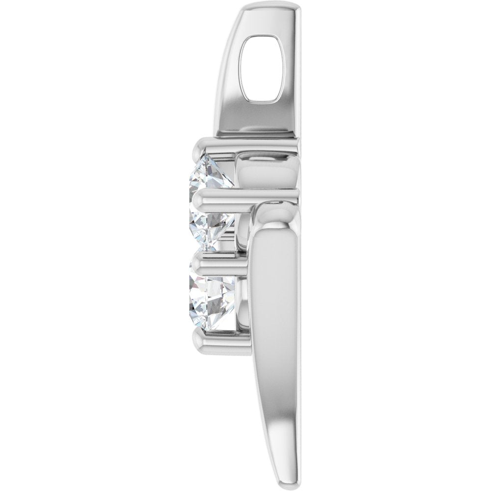 14K White Gold 1/2 CTW Natural Diamond Two-Stone Pendant