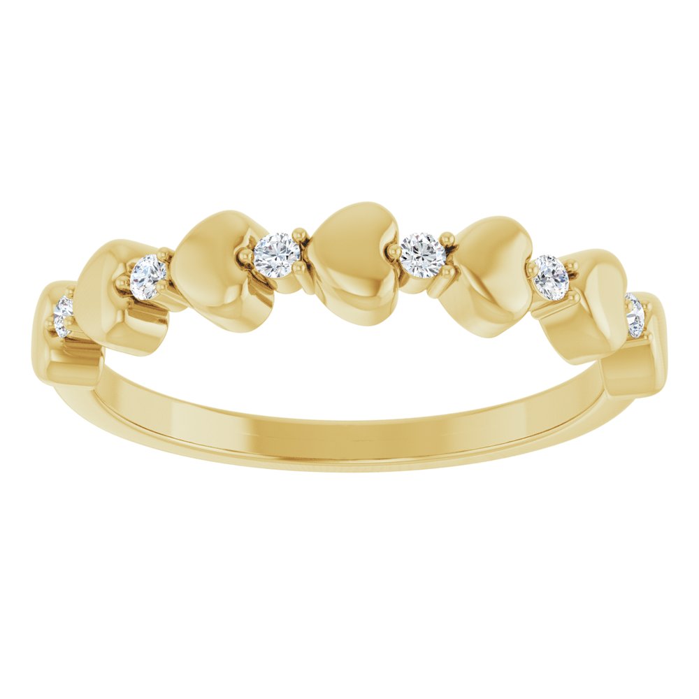 14K Yellow .08 CTW Natural Diamond Heart Stackable Ring