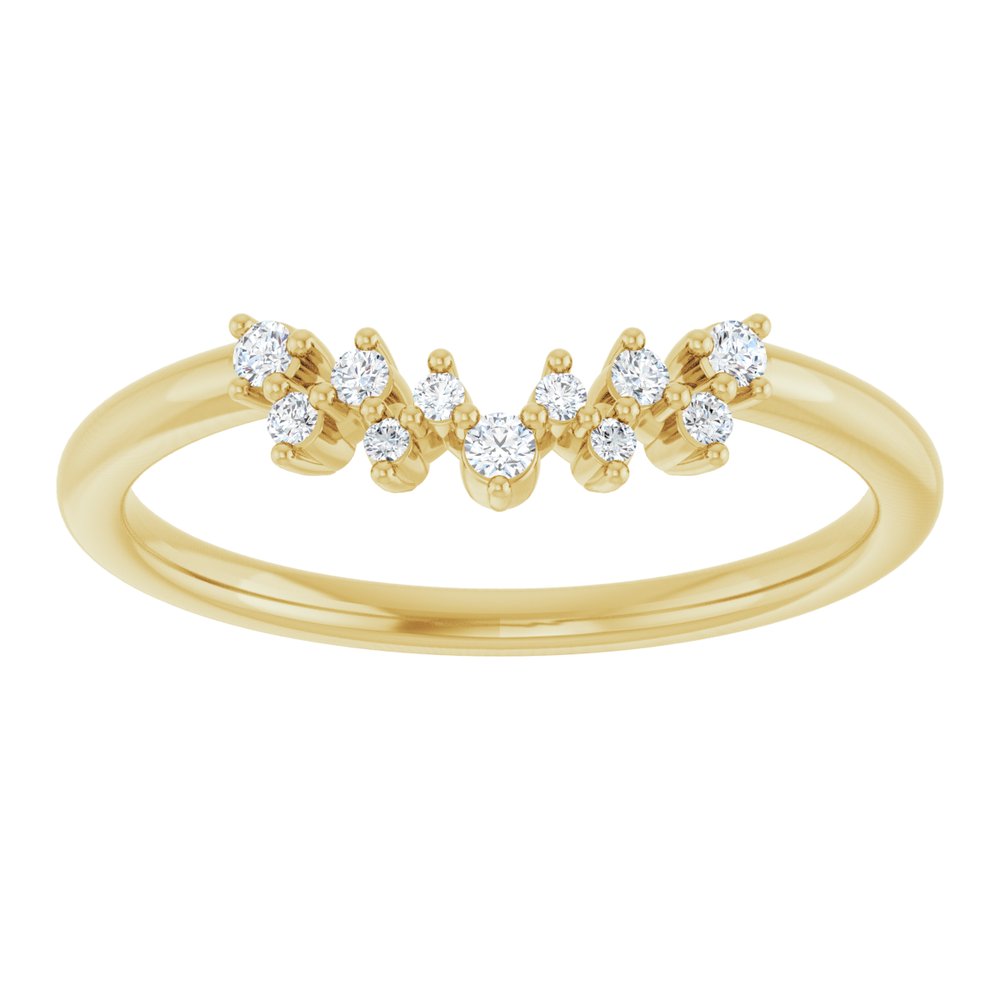 14K Yellow 1/10 CTW Natural Diamond Contour Band