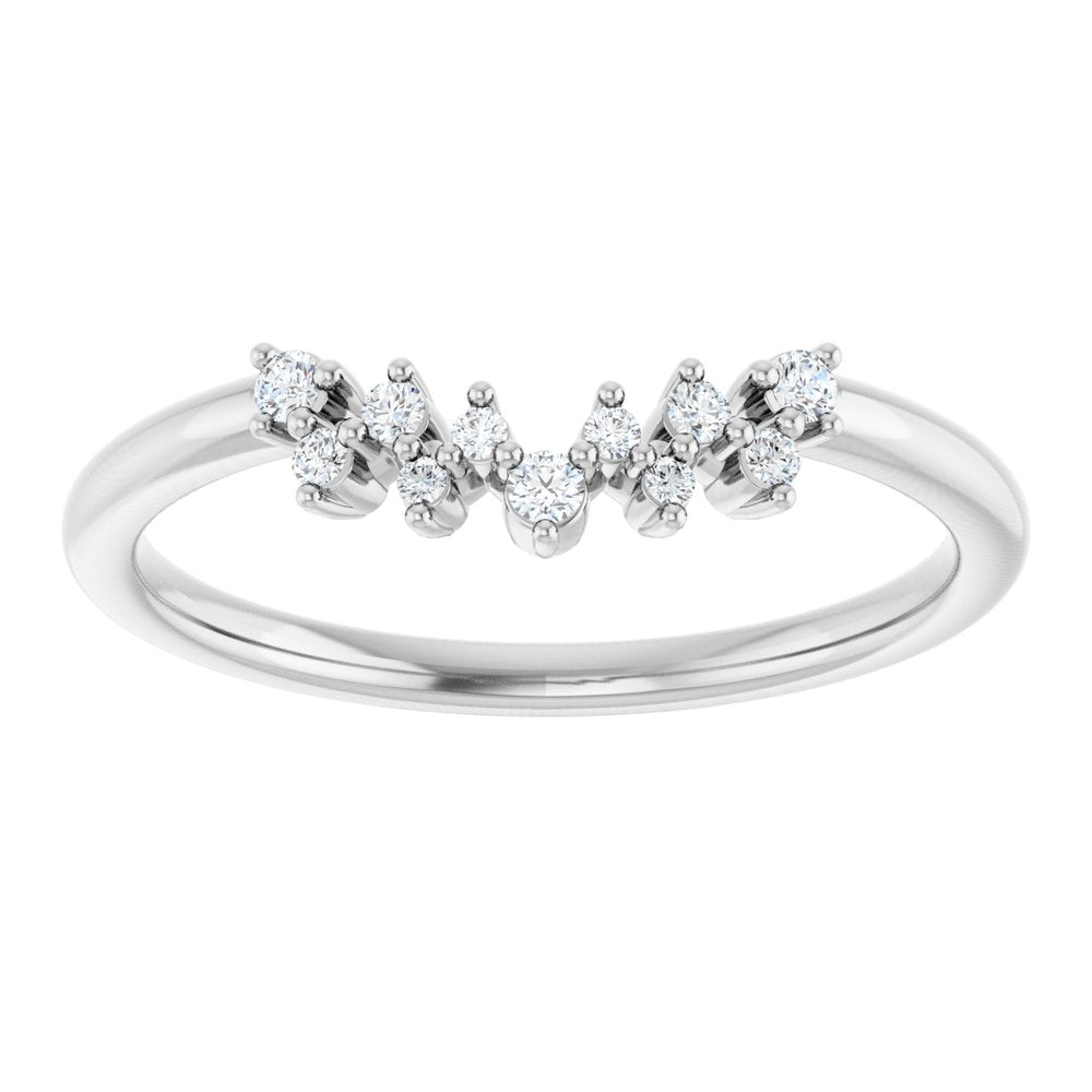14K White 1/10 CTW Natural Diamond Contour Band