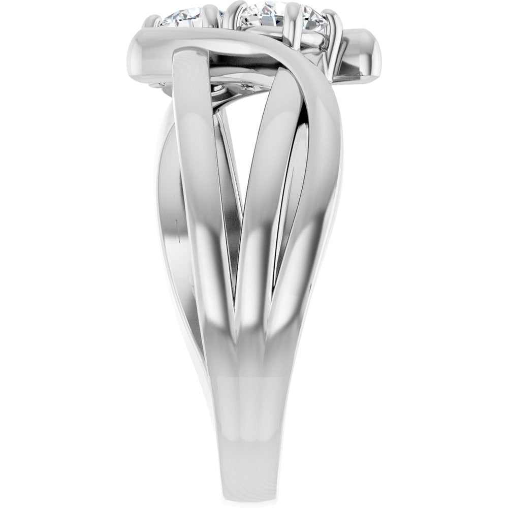 14K White Gold 1/2 CTW Lab-Grown Diamond Two-Stone Ring