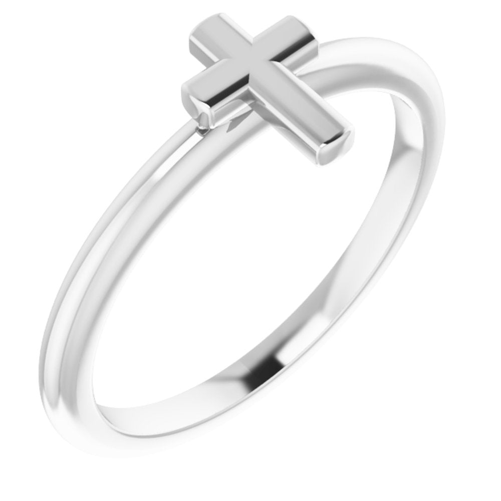 Sterling Silver Stackable Cross Ring