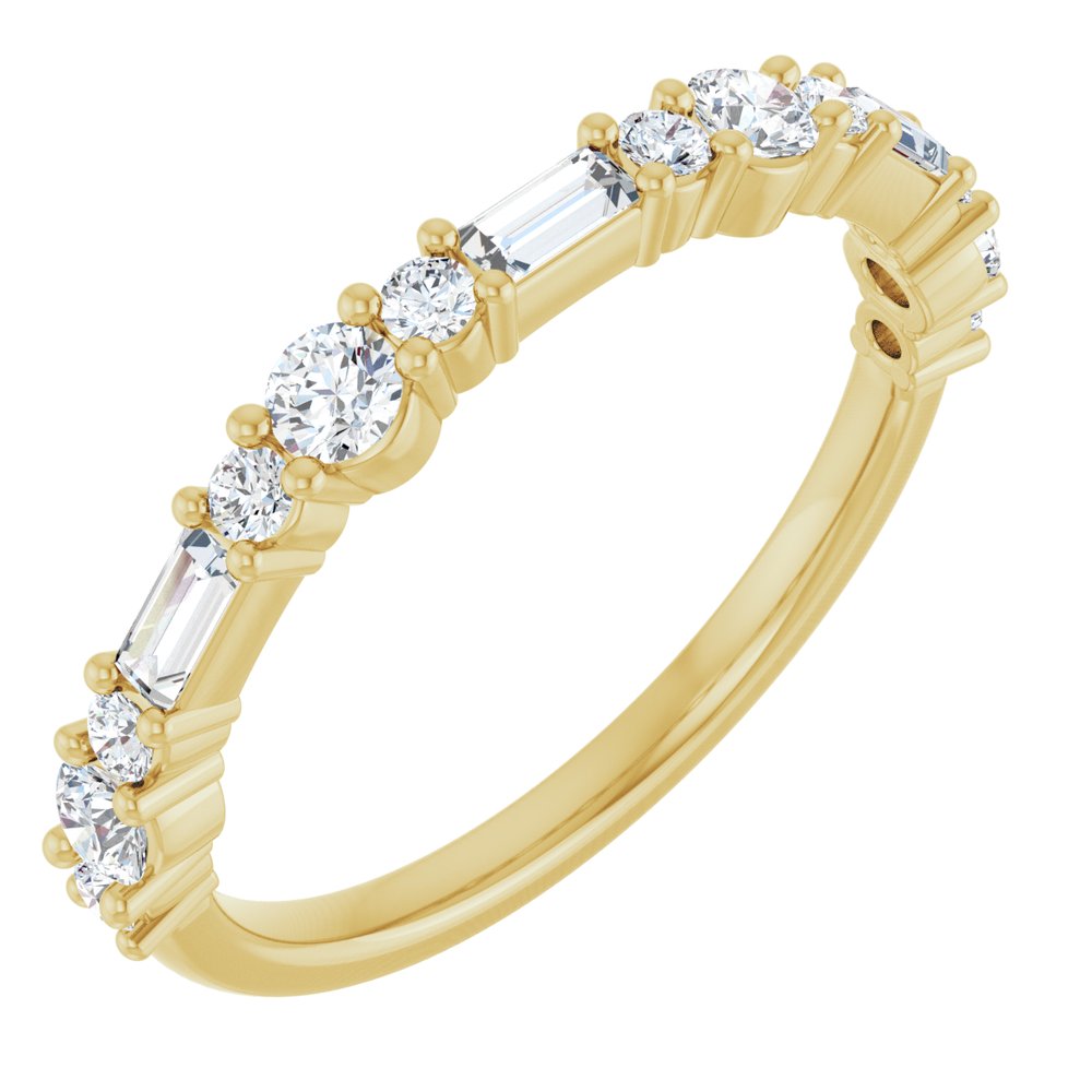 14K Yellow Gold 3/8 CTW Natural Diamond Anniversary Band