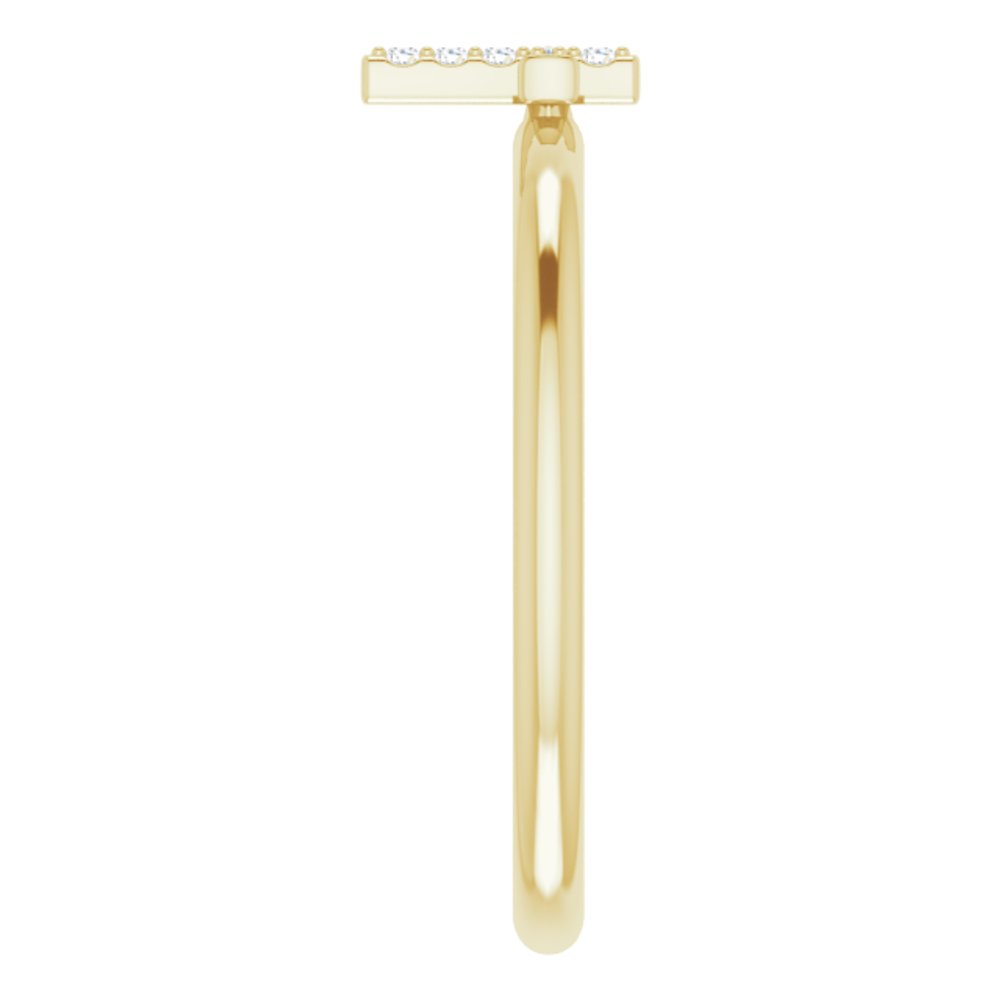 14K White Gold .03 CTW Natural Diamond Stackable Cross Ring