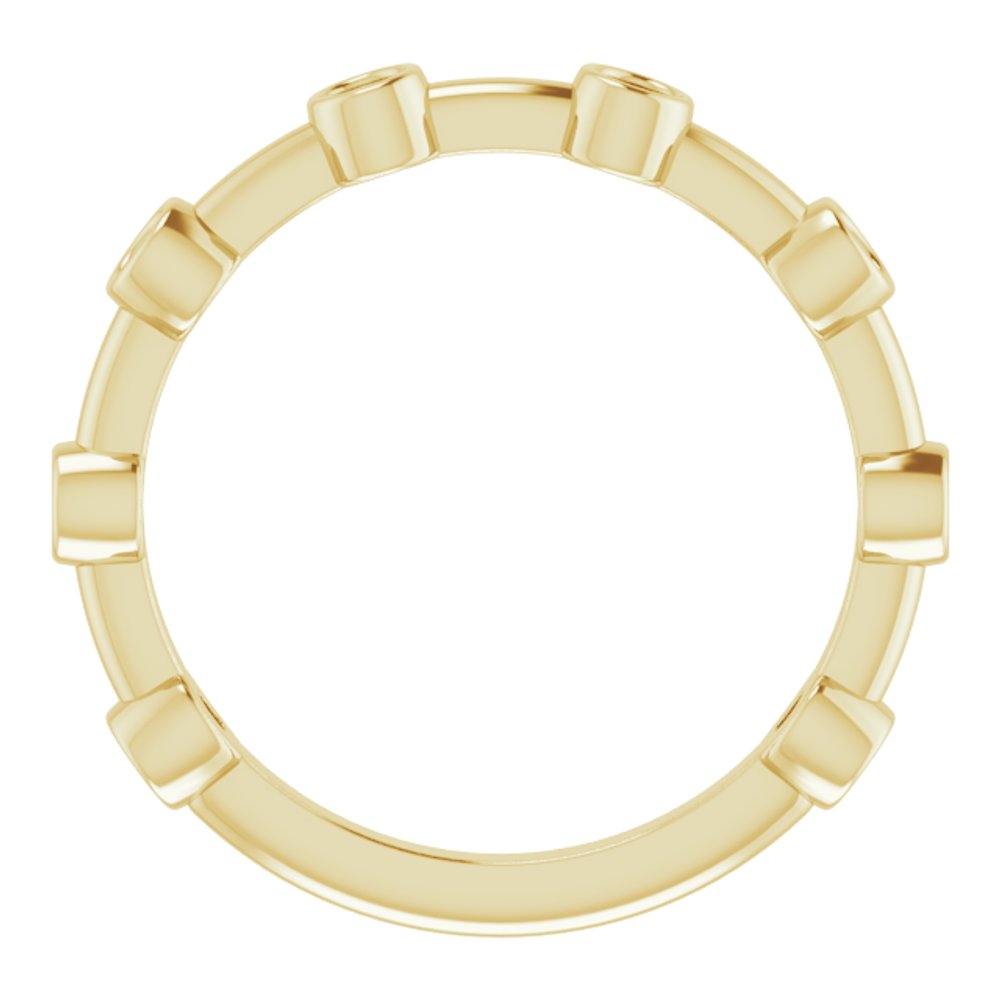 14K Yellow Gold Natural Amethyst Bezel-Set Bar Ring